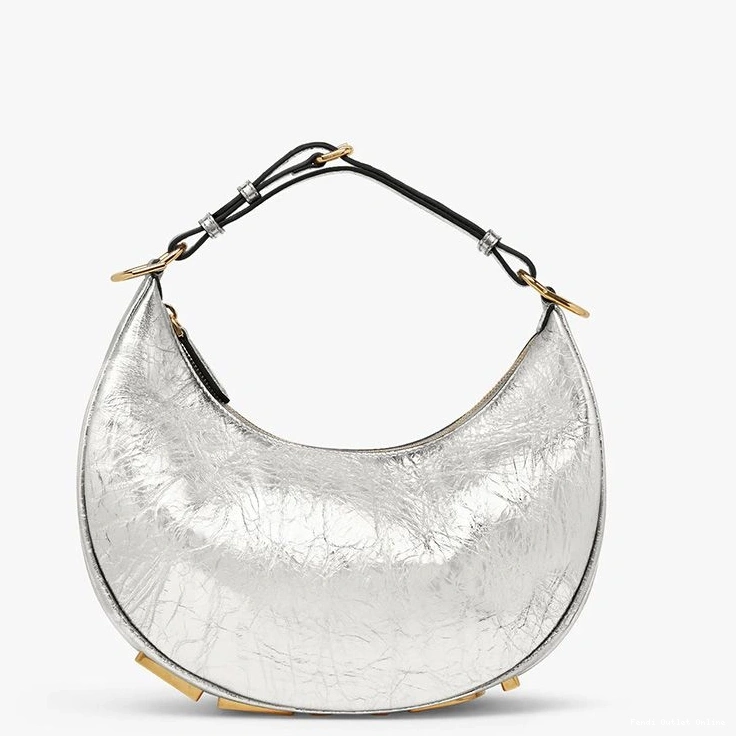 Cheap Leather Bag Fendigraphy Calf Hobo In Small Silver Fendi 0726